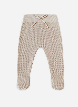 Quincy Mae Oat Waflle Knit Pants with Feet, 0-3 months