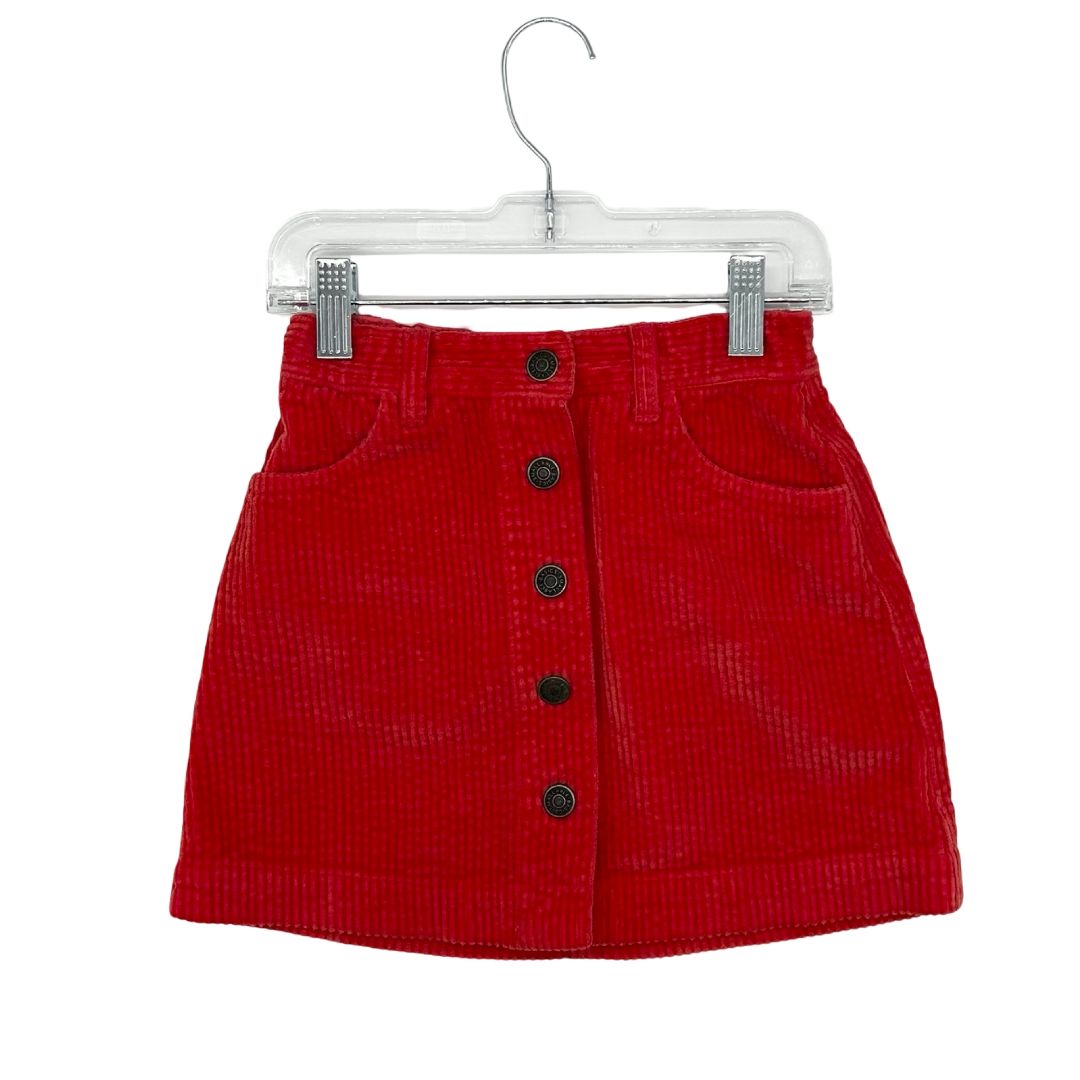 Smallable Basics coral red corduroy skirt, 6 years