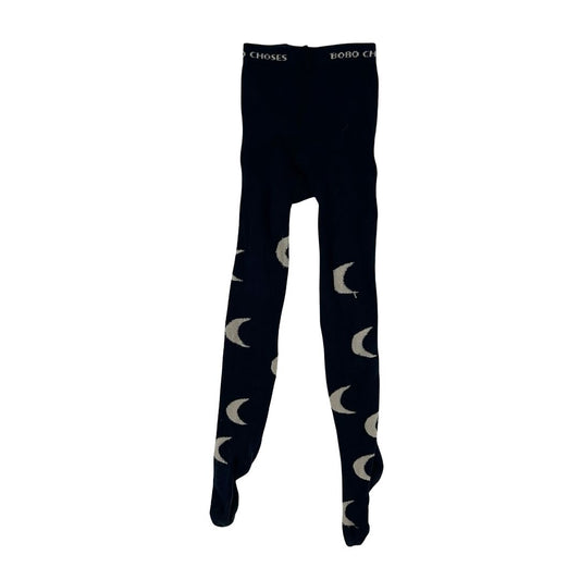 Bobo Choses navy w/moons tights, 4-5 years