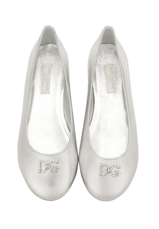 Dolce & Gabbana Sliver logo ballerina flats, 27 EU