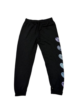 Pixie Lane black sweatpants with hearts, 8 years