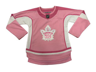 NHL pink maple leafs jersey, large (6 years)