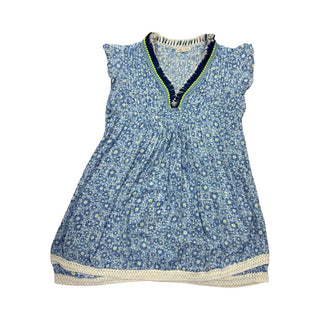 Poupette St Barth Blue Floral Dress with Frills, 8 years