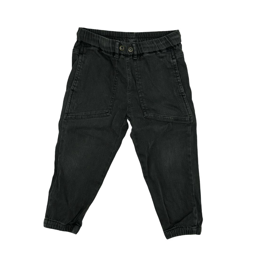 Zara black denim joggers, 3-4 years