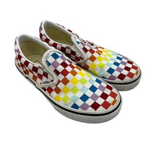 Vans rainbow checkered slip ons, 1.5 big kid
