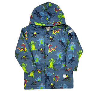 Hatley blue monster rain coat, 5 years