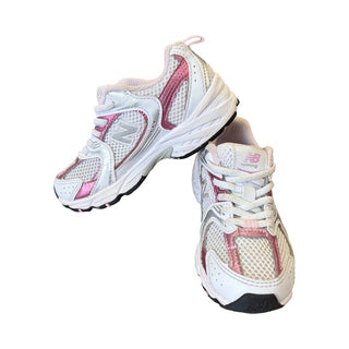New Balance 530 running shoes in pink/white colourway, 11 little kids