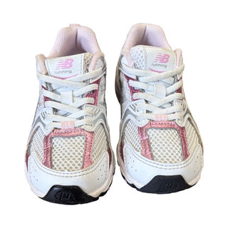 New Balance 530 running shoes in pink/white colourway, 11 little kids