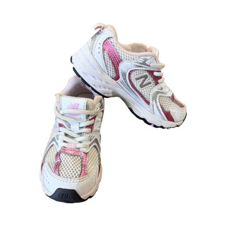 New Balance 530 running shoes in pink/white colour way, 11 little kid