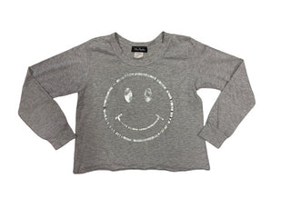 Miss Popular grey long sleeve with shiny smiley face, 6 years