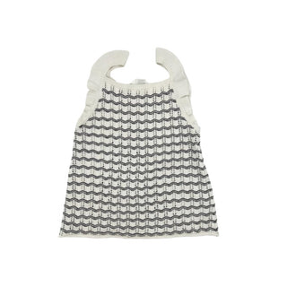 H&M white/navy crochet sest, 9-10 years