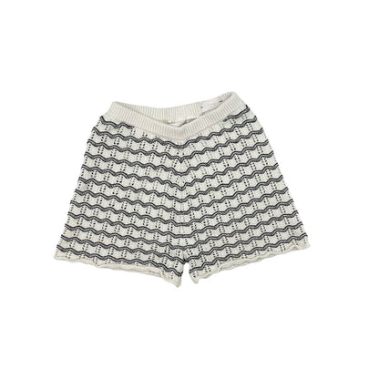 H&M white/navy crochet sest, 9-10 years