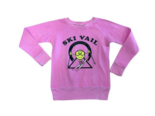 Firehouse pink ski graphic crewneck, small