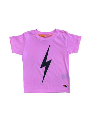 Aviator Nation pink tshirt with lightining bolt