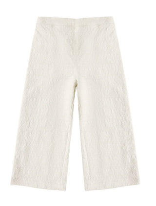 Rylee + Cru Cream Knit Wide Leg Pants, 4-5 years
