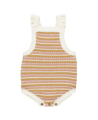 Rylee + Cru Cream Knit Stripe Romper, 6-12 months