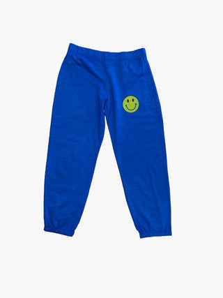 Firehouse blue sweatpants with smiley face, small