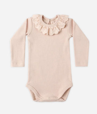 Quincy Mae Blush Bodysuit with Ruffle Collar, 18-24 months