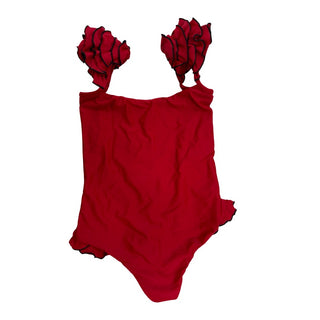 Shadi Red ruffle one piece bathing suit, 8/9 years