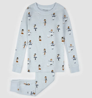 Petit Lem Figure Skater Print Pajama Set, 6 years