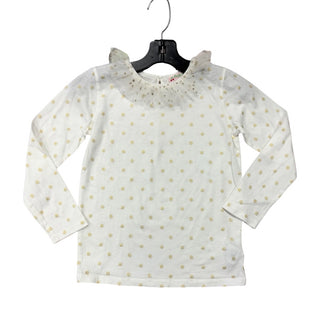 Bonpoint White w/gold flowers long sleeve, 8 years
