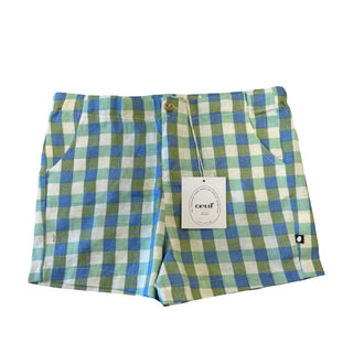 Oeuf Green and Blue Gingham Lightweight Shorts New with Tags, 2-3 years