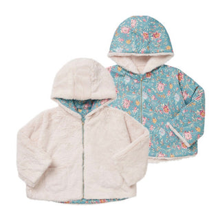 Louise Misha Felvet Reversible Coat - Blue Rosa Damascena New with tags, 8 years