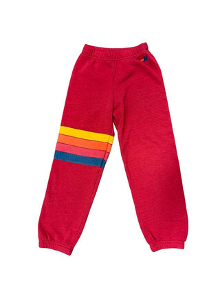 Aviator Nation Red Sweatpants with Stripes, 6 years