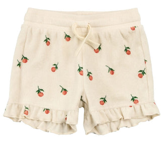 Miles the Label Terrycloth Floral Pattern Shorts with Ruffle, 6 years
