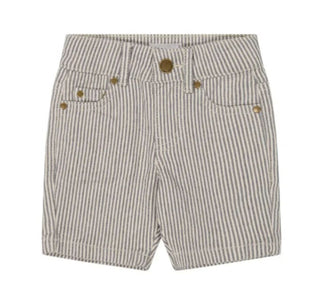 Jamie Kay Cream and Blue Denim Shorts, 6-12 months
