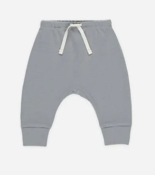 Quincy Mae Dusty Blue Sweatpants with Drawstring, newborn