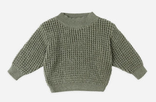 Quincy Mae Chunky Knit Green Sweater, 2-3 years