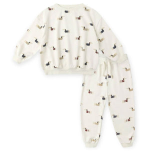 Rylee + Cru Dog Pattern Set with Sweatshirt and Sweatpants, 2-3 years