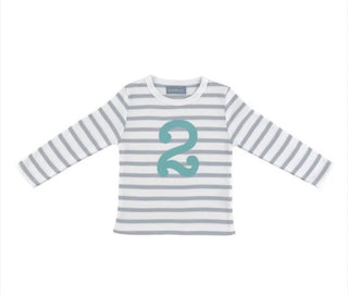 Bob & Blossom Grey and white Breton long sleeve 2, 2 years