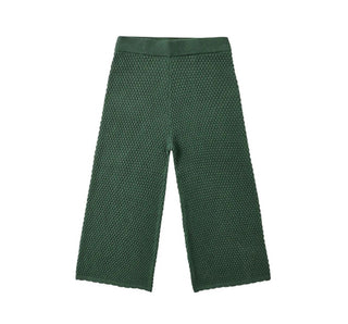 Rylee + Cru Green Knit Wide Leg Pants, 2-3 years