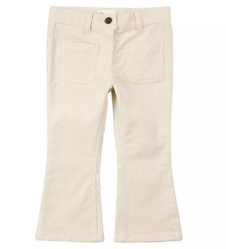 Quincy Mae Cream Corduroy Flare Pants, 2 years