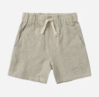 Rylee + Cru Green Gingham Drawstring Shorts, 2-3 years