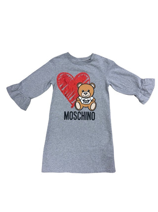 Moschino Grey quarter sleeve dress with bear, 8 years