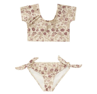 Rylee + Cru Floral Patterned Tee Bikini Set, 2-3 years