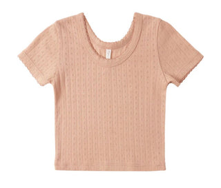 Rylee + Cru Orange Crop Pointelle Tee , 2-3 years