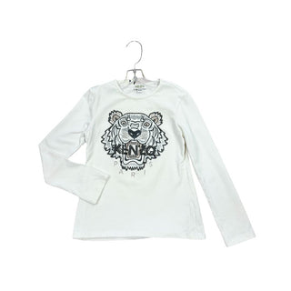 Kenzo White Long Sleeve with Kenzo Graphic, 8 years
