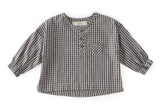 Pehr Navy Gingham Henley Shirt, 2 years