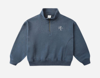 Rylee + Cru Blue Quarter Zip Sweatshirt with RC Logo, 2-3 years