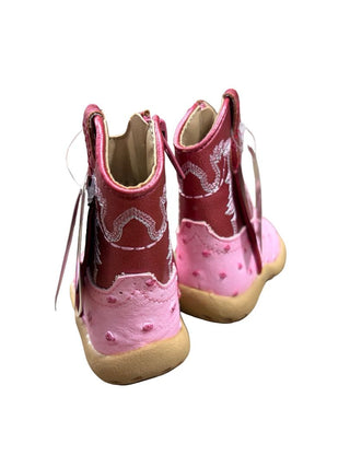 Roper Pink Shiny Cowgirl Boots - New In Box, 2 little kid
