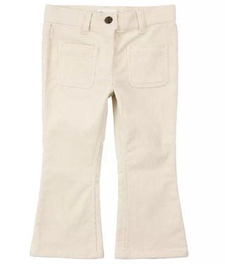Miles the Label Cream Corduroy Flare Pants with Pocket Details, 3 years