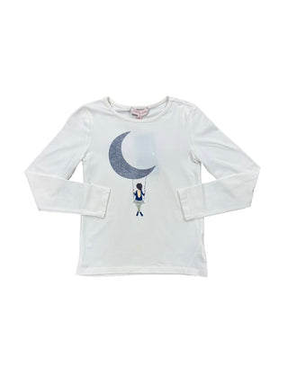 Lili Gaufrette Cream longsleeve with moon, 8 years