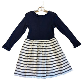 Petit Bateau navy dress w/tulle skirt, 5 years