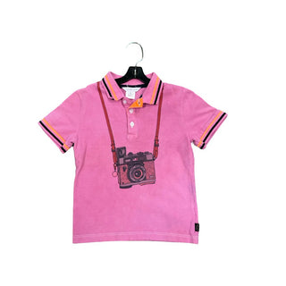 Marc Jacobs Fuschia Collared T-Shirt with Camera Graphic, 5 years