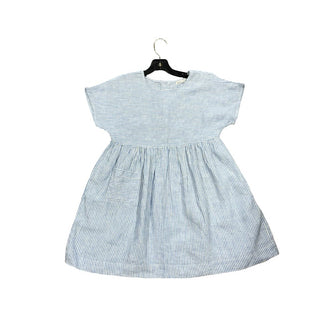 Petits Vilains Blue and White Striped Short Sleeve Dress with Pocket, 8-9 years