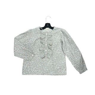 Risu Risu Ruffled and Pleated Floral Long Sleeve Shirt, 10 years